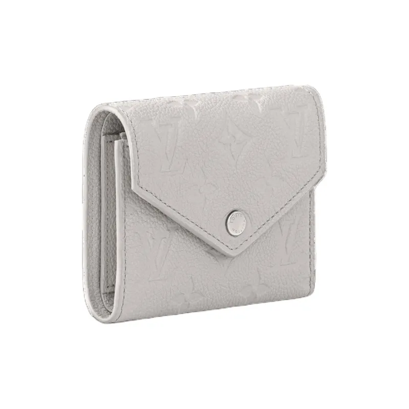 LOUIS VUITTON Victorine Cow Leather Wallet Women's Gray-1