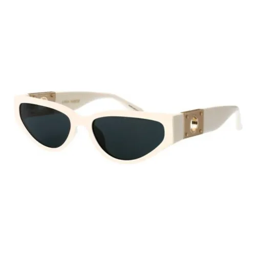 Linda Farrow Titanium Acetate Cat Eye Sunglasses Unisex White