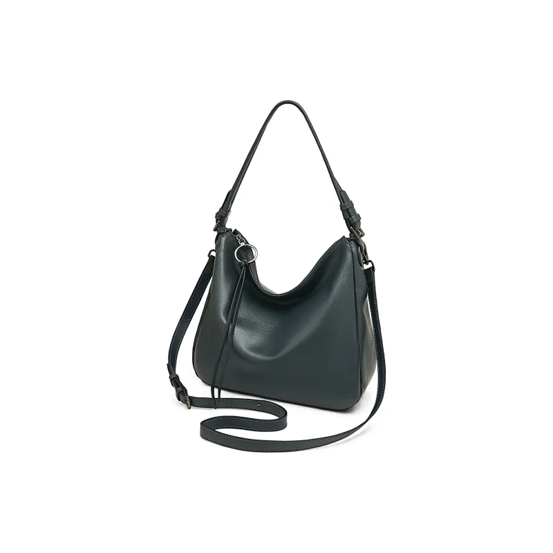 Old Man's Head Synthetic Leather Shoulder Bag Regular Women's Black/Gray Blue/Elephant Gray-4