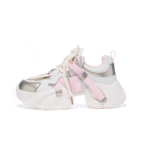 ABCYLM Cushioning, Slip Resistant, Abrasion Resistant, Height Increasing Low Top Chunky Sneakers Women's