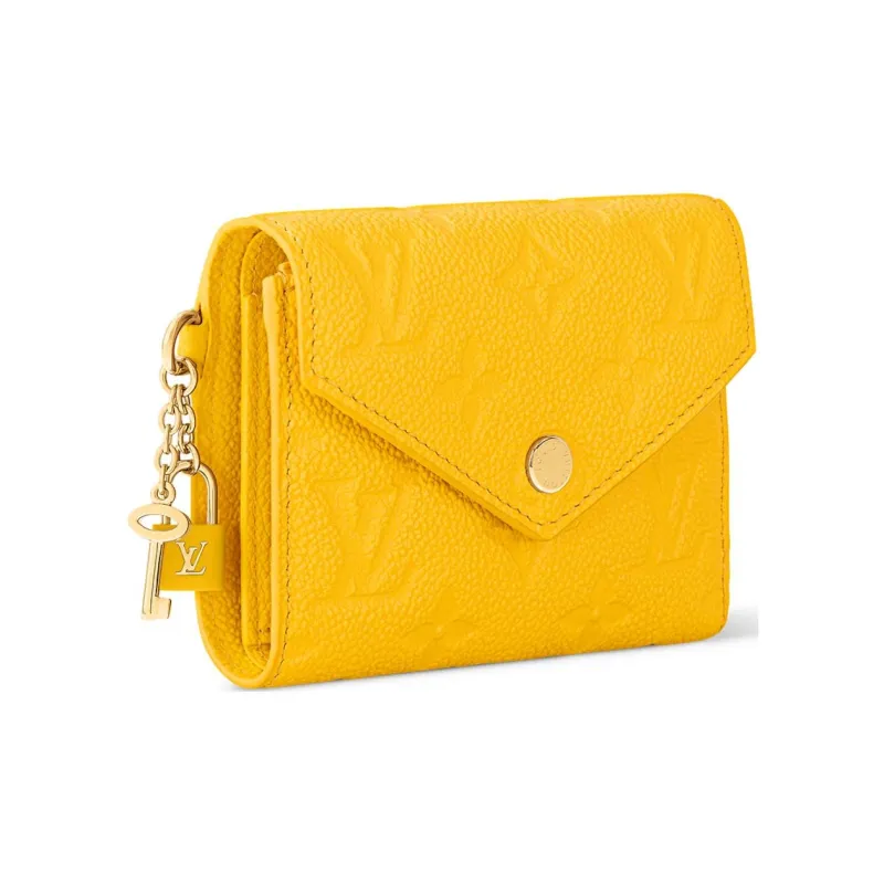 LOUIS VUITTON Victorine Cow Leather Wallet Women's Yellow-1