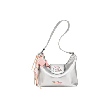 TOUTOU Maltese Collaboration Synthetic Leather Shoulder Bag Medium Size Women's Mountain Spring Silver