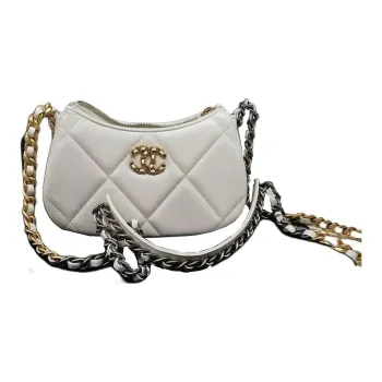 CHANEL 19Bag Sheepskin Crossbody Bag, Shoulder Bag Regular Women's White