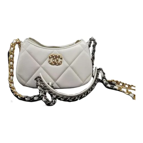 CHANEL 19Bag Sheepskin Crossbody Bag, Shoulder Bag Regular Women's White