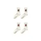 [4 Pack]Embroidery Anti-Pilling 4 Pairs White