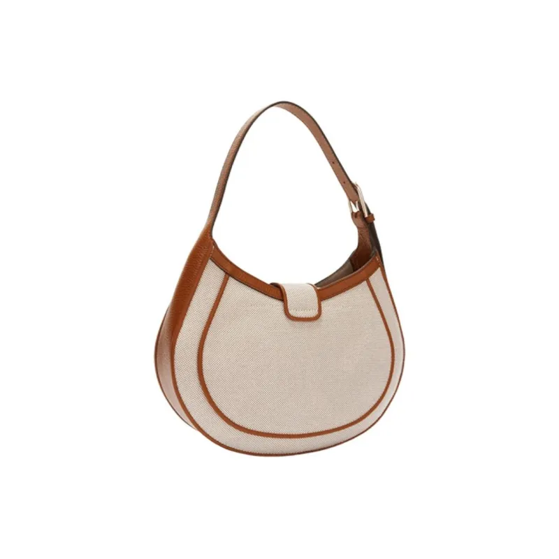 Furla Cotton Shoulder Bag Women's White Blue Base-1