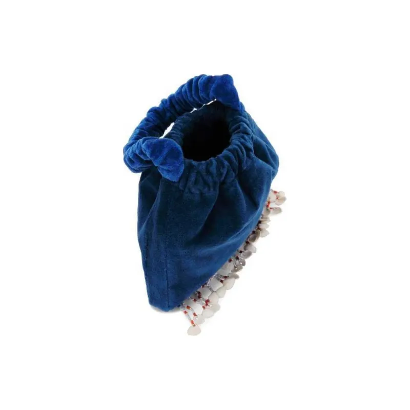 FREE PEOPLE Suede Handbag Small Size Women's Navy Blue-3