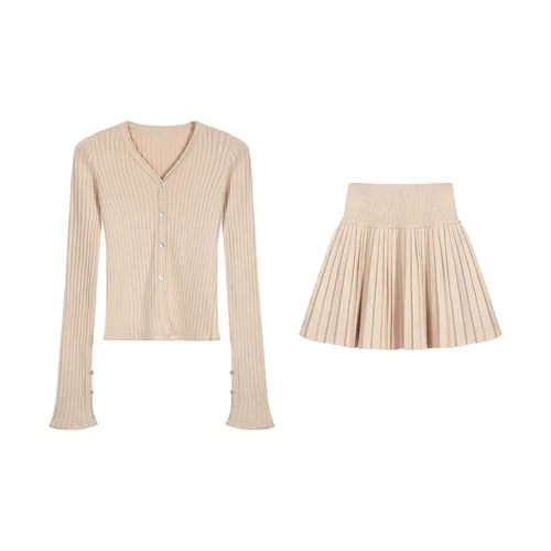 PAIN OR PLEASURE Skirt Set Women's Apricot