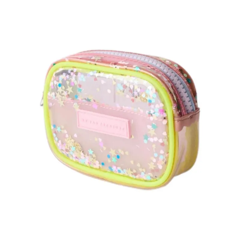 ZARA Thermoplastic Polyurethane Coin Purse Regular Women's Neon Yellow & Pink-2