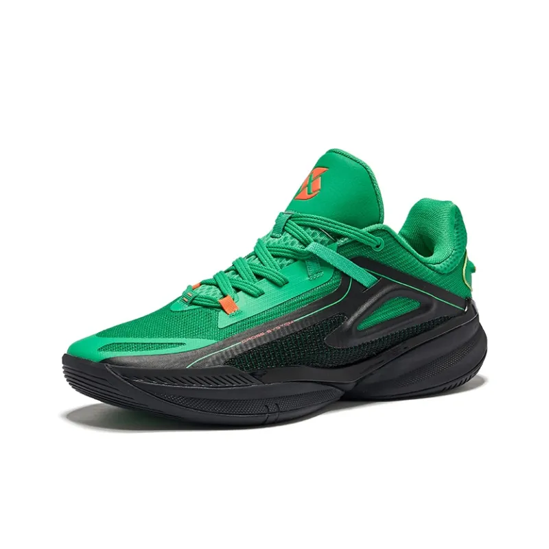 Erke Humble TD Cushioning Rebound Anti Rollover Low Top Basketball Shoes Men's Lime Green Jet Black-2