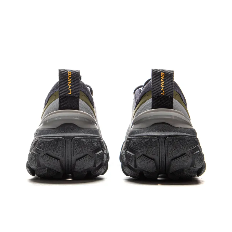 LiNing Dunes Non-slip Wear-resistant Shock Absorption Low-Top Casual Shoes Men's Calm Gray-4