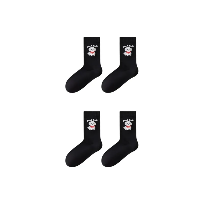 Temooues Mid Calf Socks Women's Combo Set-9