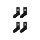 [4 Pack]Embroidery Anti-Pilling 4 Pairs Black