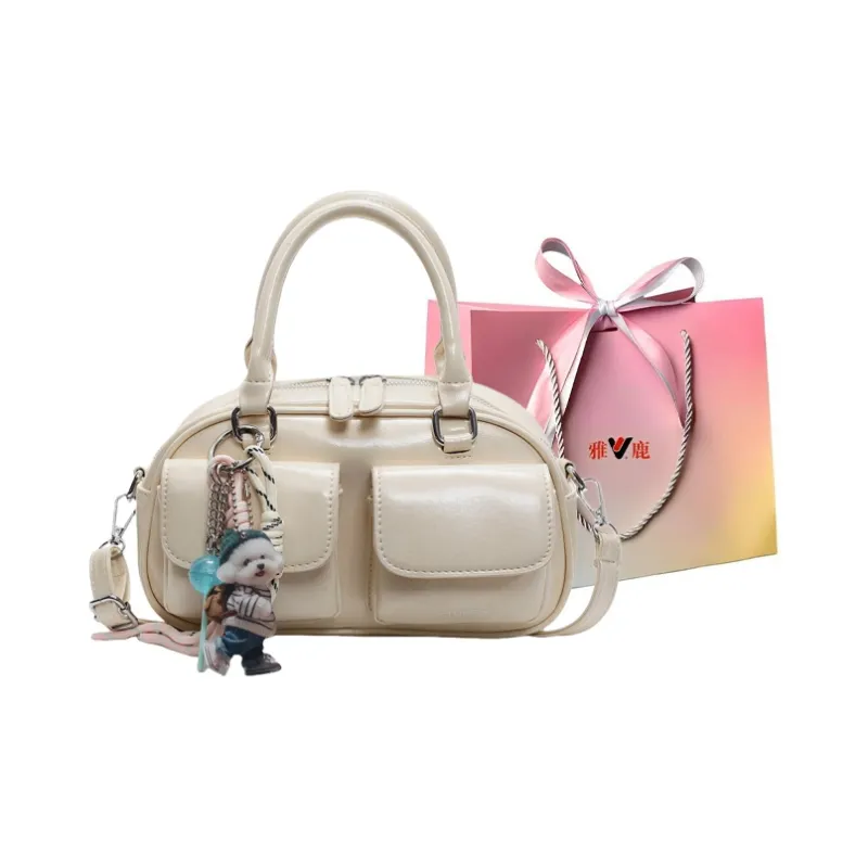 Yalu PU Handbag, Shoulder Bag, Crossbody Bag Regular Women's Pink/Coffee/Beige Gray/Ecru/Black-21