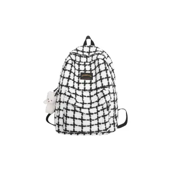 Yalu Fabric Backpack Regular Unisex White/Black
