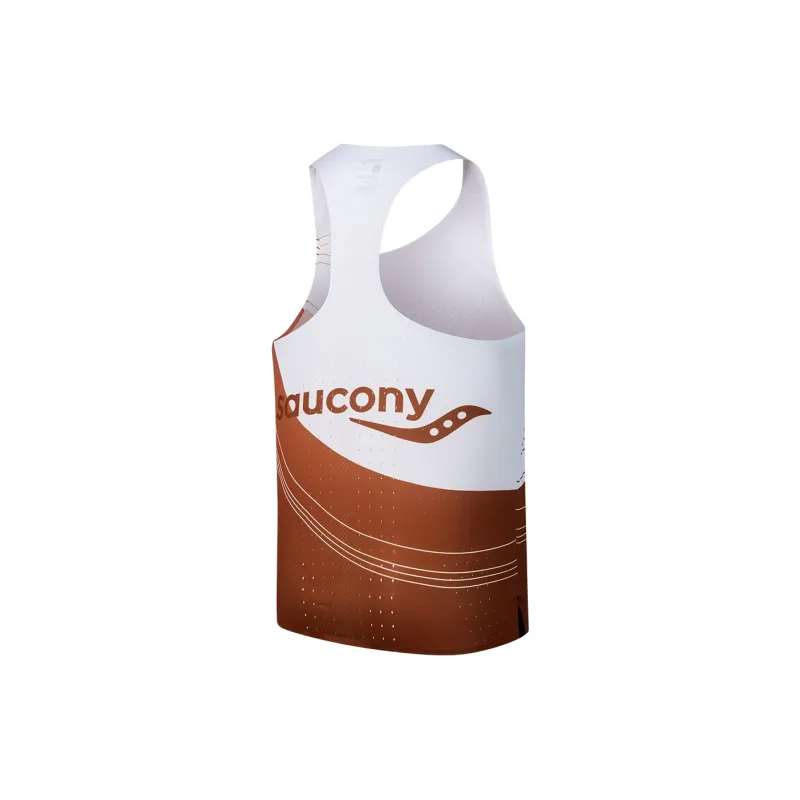 Saucony Tank Tops Men's Gingerbread Orange Gradient Print-1
