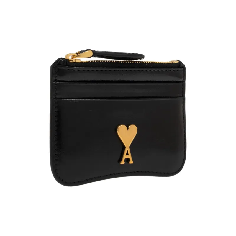 AMIPARIS Logo Plaque Zipped Wallet-1