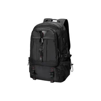 VIHUS Oxford Backpack Unisex Black/Black Red
