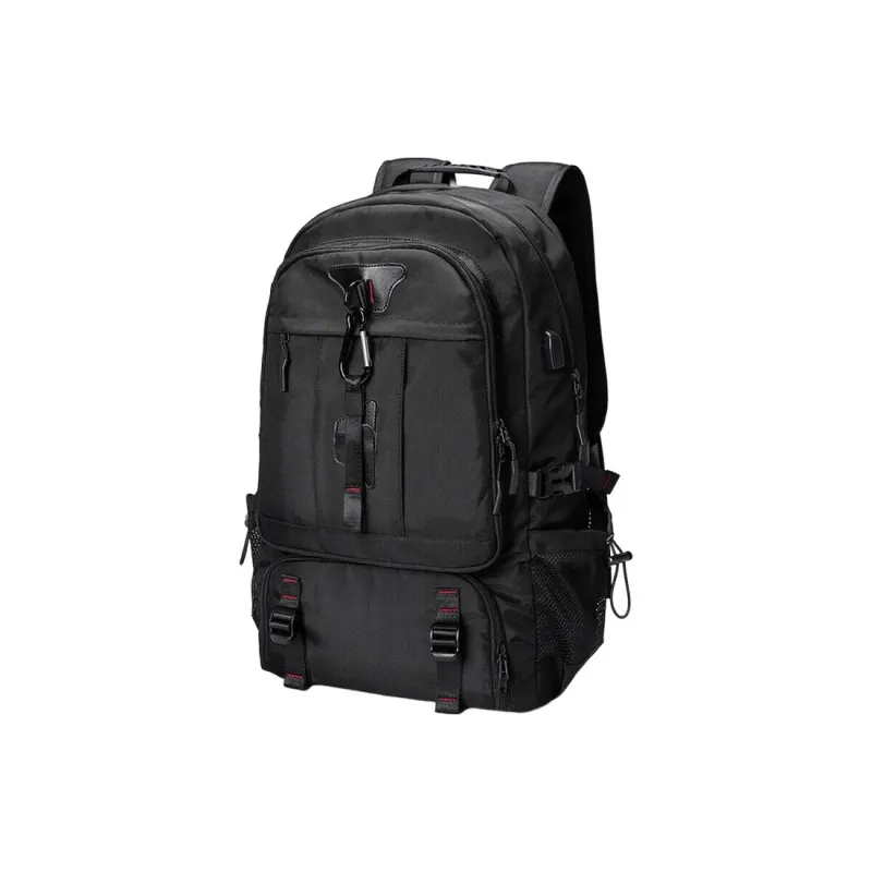 VIHUS Oxford Backpack Unisex Black/Black Red-0