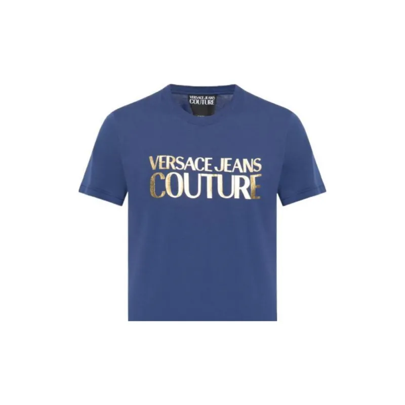 VERSACE JEANS COUTURE Logo foil Cotton T shirt-4