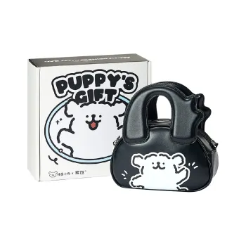 YANCANG Maltese Collaboration PU Crossbody Bags Handbags Unisex Sweet Cool Black/Moon White
