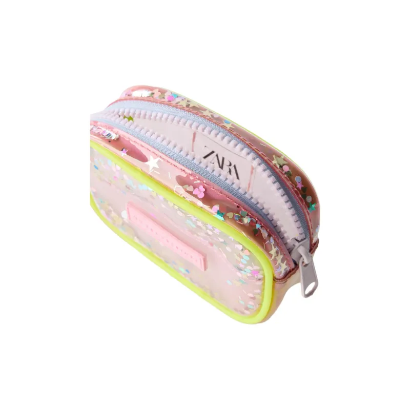 ZARA Thermoplastic Polyurethane Coin Purse Regular Women's Neon Yellow & Pink-4