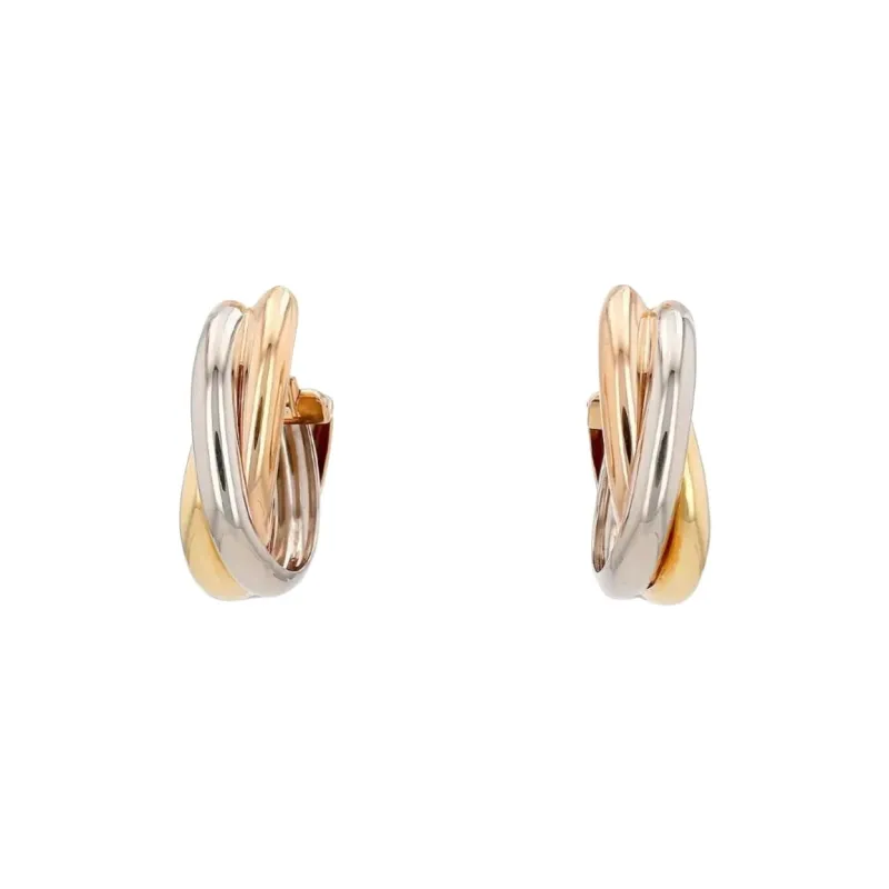 Cartier 1992 Pre owned 18kt Gold Trinity Hoop Earrings-0