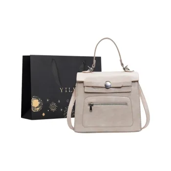 Yi Brigade PU Handbag Women's Black/Ecru/Brown/Coffee