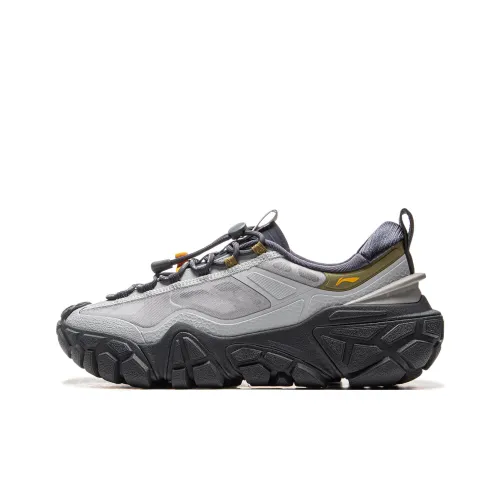 LiNing Dunes Non slip Wear resistant Shock Absorption Low Top Casual Shoes Men's Calm Gray