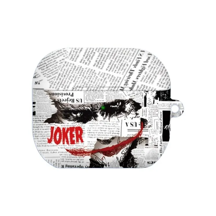 LANGOU Compatible With AirPods 1/2/3/4/Pro/Pro 2 PC Matte Newspaper Joker Headphone Cases-6