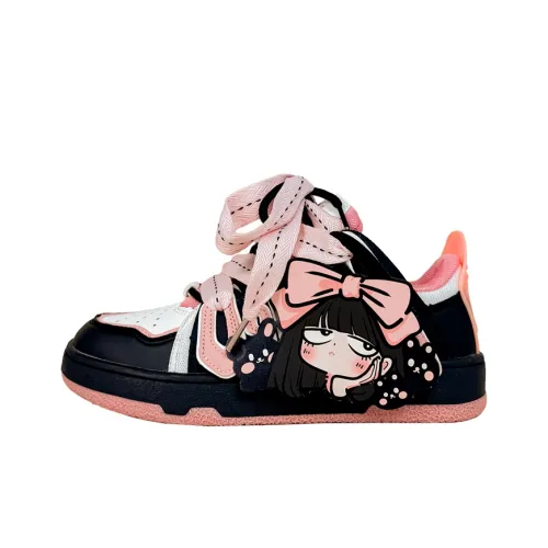 A&M Anti-Slip Wear-Resistant Low-Top Skateboard Shoes Women's Black Pink