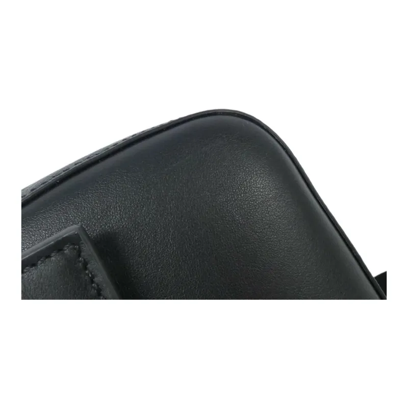 FENDI Baguette Cow Leather Shoulder Bag Crossbody Bag Handbag Men's Black-4