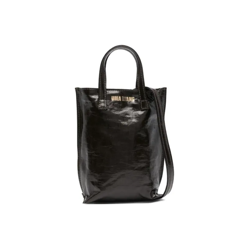 UMA WANG Linen Shoulder Bag, Crossbody Bag, Handbag Women's Black-0
