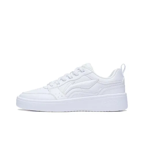LiNing Acer Truncatum Cushioning Anti Slip And Wear Resistant Low Top Skateboard Shoes Women's Standard White