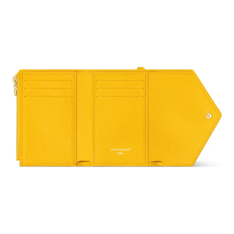 LOUIS VUITTON Victorine Cow Leather Wallet Women's Yellow-3