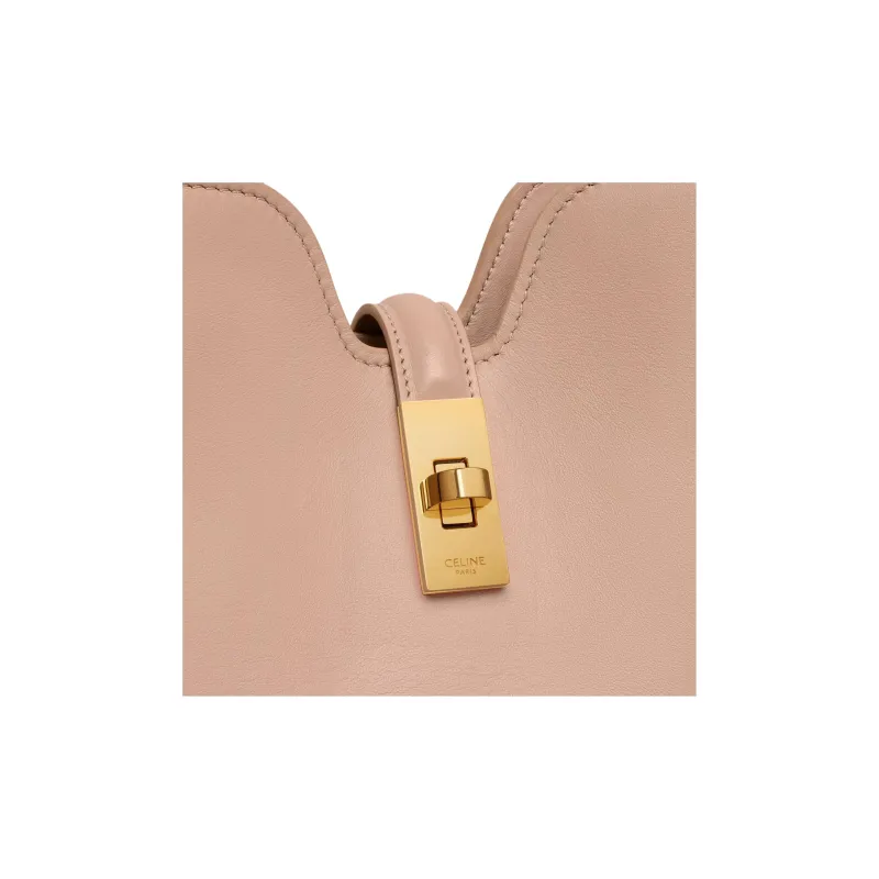 CELINE Smooth Calf Leather Shoulder Bag Small Size Women's Peach Pink-5