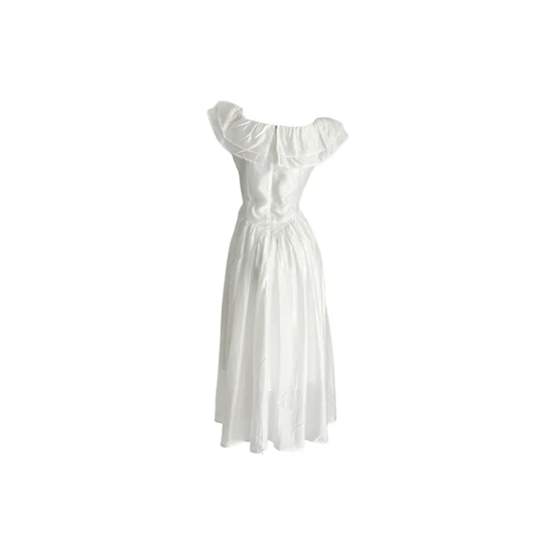 SECFLY OFFICIAL Short Sleeved Dress Women's White-1