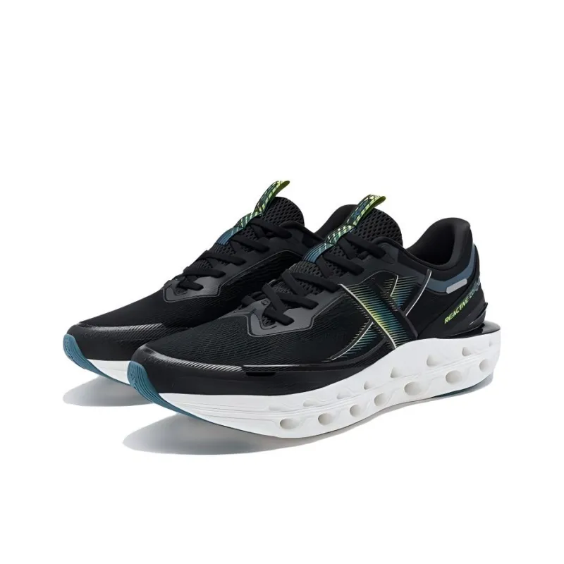 XTEP Durable Breathable Low-Top Casual Running Shoes Men's Black Green-3
