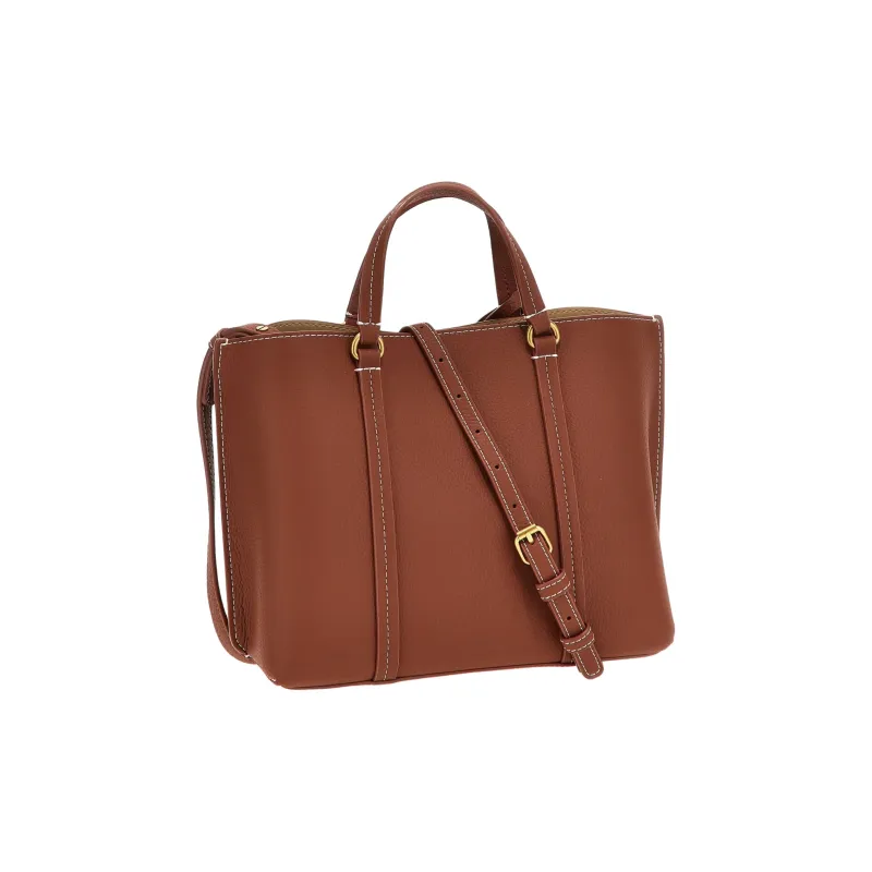 PINKO Calfskin Tote Bag Shopping Bag Shoulder Bag Crossbody Bag Handbag Women's Brown-1