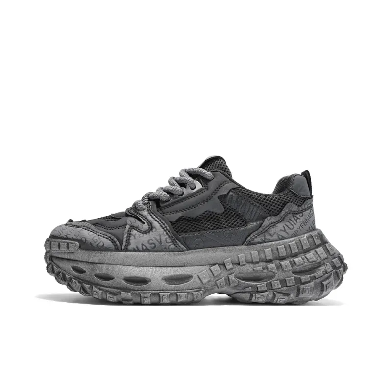 HACKBUTEER Cushioning Anti-Slip Wear-Resistant Breathable Height Increasing Low-Top Chunky Sneakers Men's Box Included-1