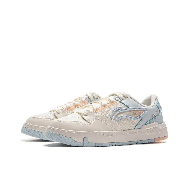 LiNing Wear resistant Non slip And Breathable Low Top Skateboard Shoes Women's White Blue-2