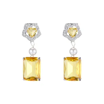 PARANOID PUPPY Full Diamond Zircon Earrings Women's