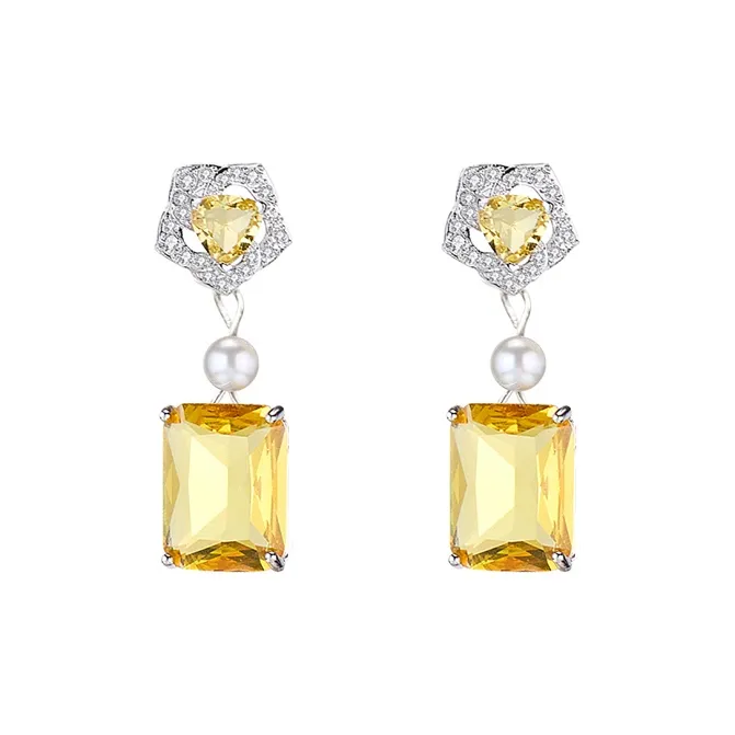 PARANOID PUPPY Full Diamond Zircon Earrings Women's-0