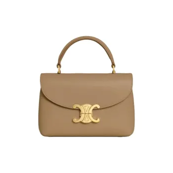 CELINE TEEN NINO Calfskin One Shoulder Handbag Regular Women's Smoky Brown