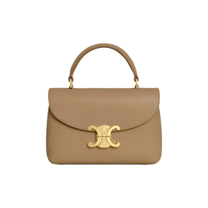 CELINE TEEN NINO Calfskin One Shoulder Handbag Regular Women's Smoky Brown-0