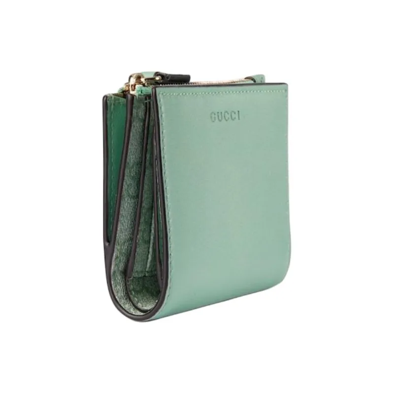GUCCI Leather Wallet Women's Sage Green-1