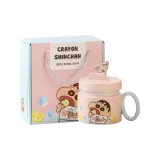 [Pink]Crayon Shin-Chan Stand with Lid Breakfast Cup Gift Box Set 400ml