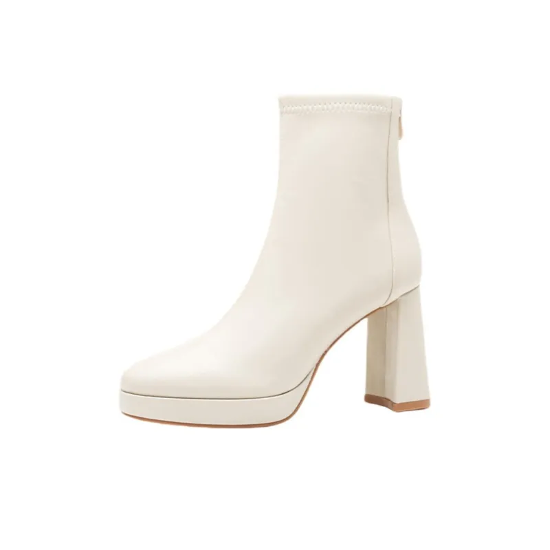 Ruomini Ankle Boots Women's Ecru/Black-0
