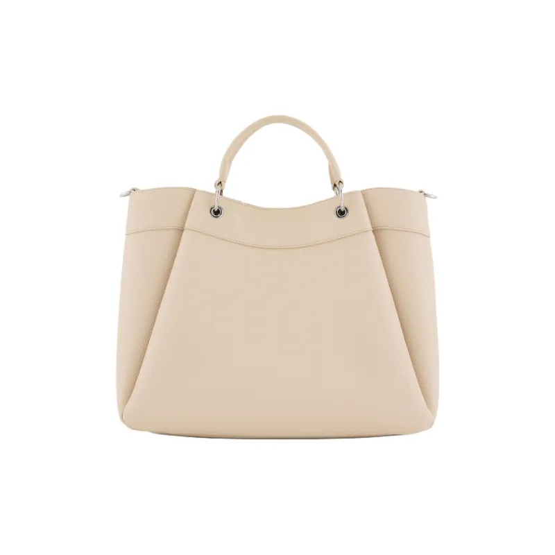 AMANI Polyurethane Tote Bag, Shopping Bag, Shoulder Bag, Crossbody Bag, Handbag Tubas Women's Light Apricot-2
