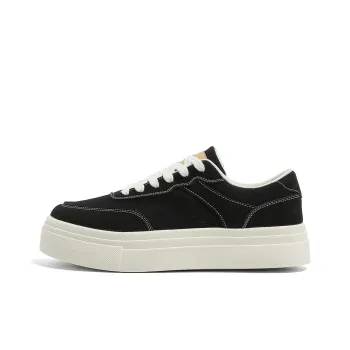 HUANQIU Anti Slip And Wear Resistant Height Increasing Low Top Canvas Shoes Men's Black